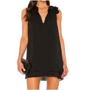Amanda Uprichard Black Ruffle Mini Dress